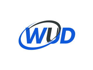 WUD letter creative modern elegant swoosh logo design