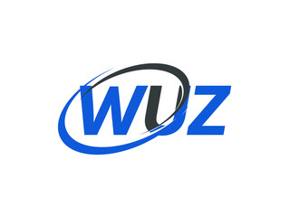 WUZ letter creative modern elegant swoosh logo design