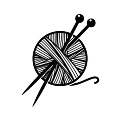 vector yarn ball knit icon