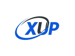 XUP letter creative modern elegant swoosh logo design