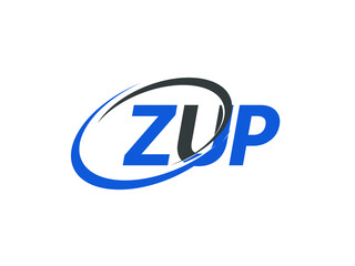 ZUP letter creative modern elegant swoosh logo design