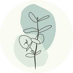 eucalyptus branch icon in circle
