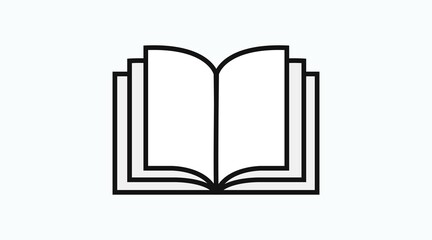 Book Icon. Vector isolated black and white linear illustration of a book