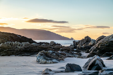 Kiltoorish bay beach between Ardara and Portnoo in Donegal - Ireland.