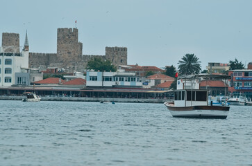 view of the seaside town with castle