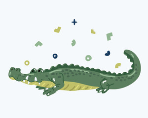 Vector illustration of crocodile mascot