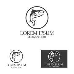 Fish logo, fish oil and seafood restaurant icon. With the concept of icon vector design illustration template