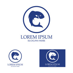 Obraz premium Fish logo, fish oil and seafood restaurant icon. With the concept of icon vector design illustration template