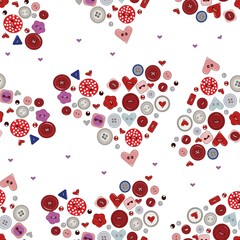 beautiful heart pattern from buttons for web design