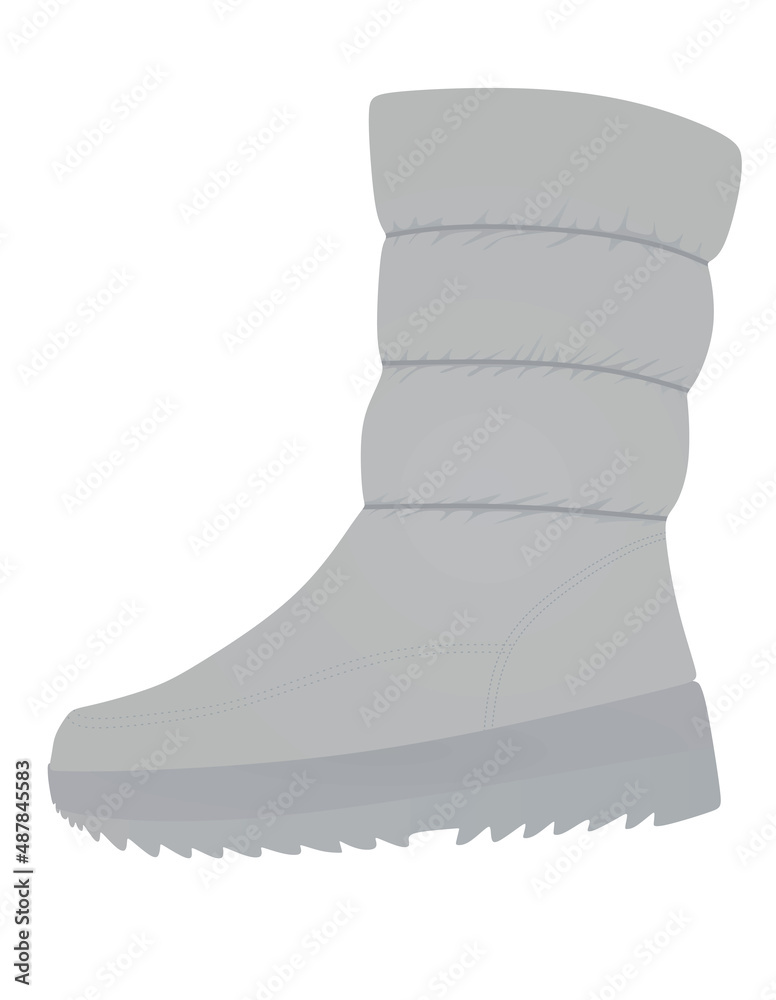 Poster Grey winter waterproof boot. vector