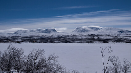 Lapporten under the moonlight. Taken in Abisko
