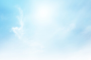 Blue sky with white cloud. The summer heaven is colorful clearing day Good weather and beautiful nature in the morning.