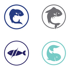 Fish logo, fish oil and seafood restaurant icon. With the concept of icon vector design illustration template