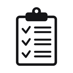 Clipboard vector icon. Task checklist icon. Task completed. Signed icon of an approved document. Project completed.