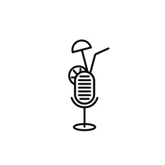Microphone logo icon Radio lounge sign Cocktail emblem symbol Modern abstract linear design Chillout party style Fashion print clothes apparel greeting invitation card flyer poster menu banner ad
