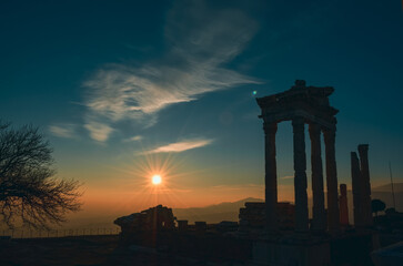 pergamon ancient city ruins columns temple