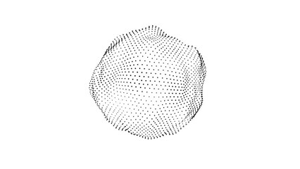 Abstract waving sphere made of turbulent black particles, complex fractal evolving network concept. 4k 3d looping animation background.
- Powered by Adobe