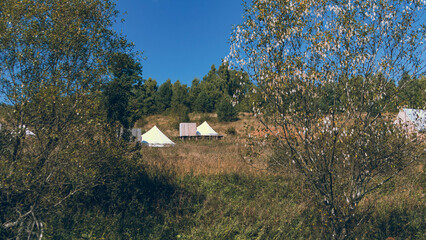 Campsite in the Bieszczady Mountains.