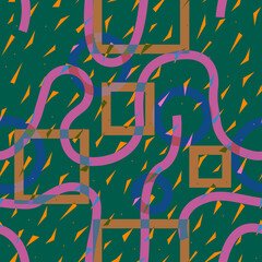 Obraz premium lines and simple geometric figures pattern 90s