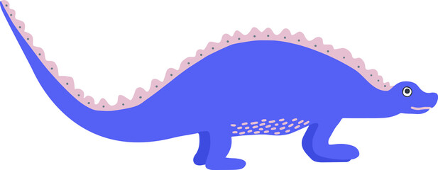 Vector dinosaur illustration in colorful trendy colors. Pink, violet, very peri. Great for kids nursery products, fabric and textile. Cute dino