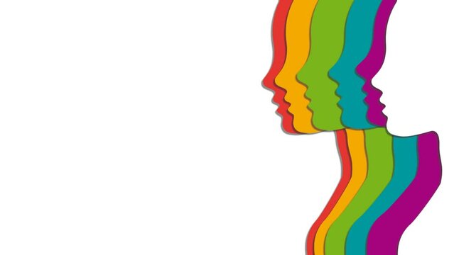 Union of women who are strong together. Teamwork and businesswoman. Animated feminine background with copy space