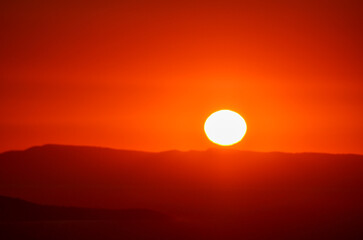 Sunset over the sea sky sun