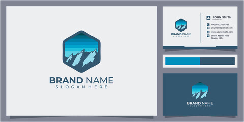 Mountain Logo Template, modern badge mountain logo design illustration