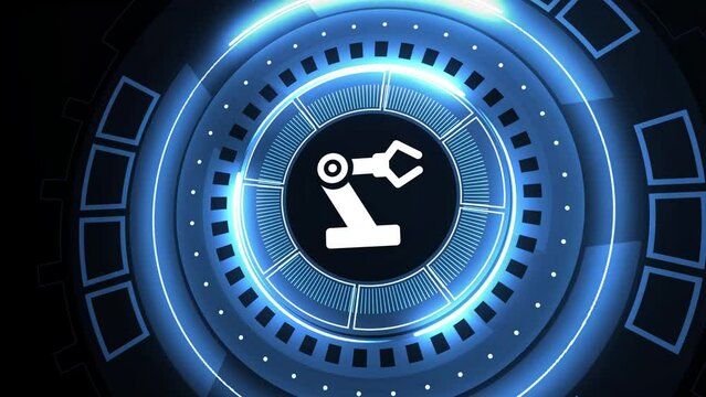 Industrial automation technology concept. Collaborative robot, cobot