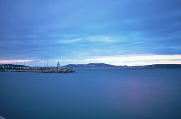 Fototapeta premium view of the port of the country, long exposure
