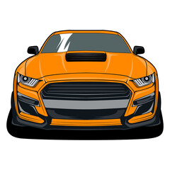 Obraz na płótnie Canvas Front view car vector illustration for conceptual design