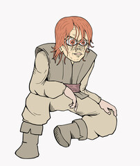 Medieval man illustration
