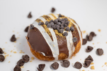 chocolate donut with nuts
