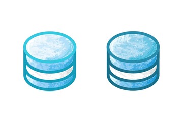 Blue Macaroons icon set. Vector illustration. Hand-drawn macaron, blue and white chalk on the white background.