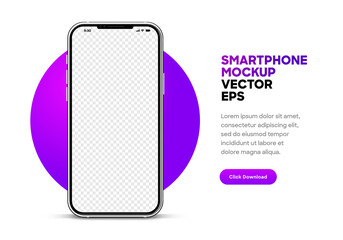 3d high quality vector mobile mockups. Ultra realistic smartphone. Device UI UX mockup for presentation template. Cellphone frame with blank screen isolated templates. 3d isometric illustration. 