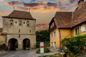 The historic city of Sighisoara in Transilvania Romania	
