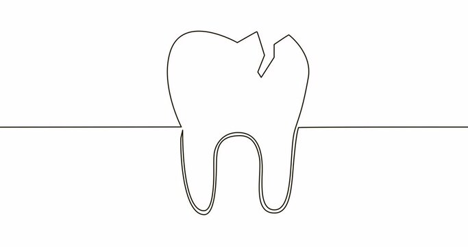 Self drawing line animation broken tooth continuous line concept