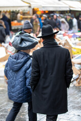  View of unidentified people shopping at Mahane Yehuda market in Jerusalem before the time when the...