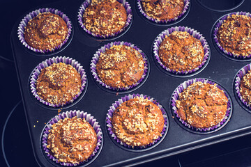 Home made delicious cupcakes on a plate.