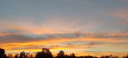 Sunrise behind the forest