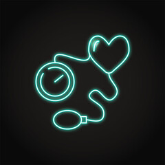 Neon hypertension icon in line style