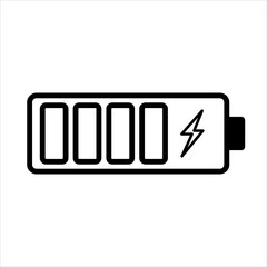 Battery charger icon logo isolated on white. Fast Charging Battery Symbol on Smart Phone.	