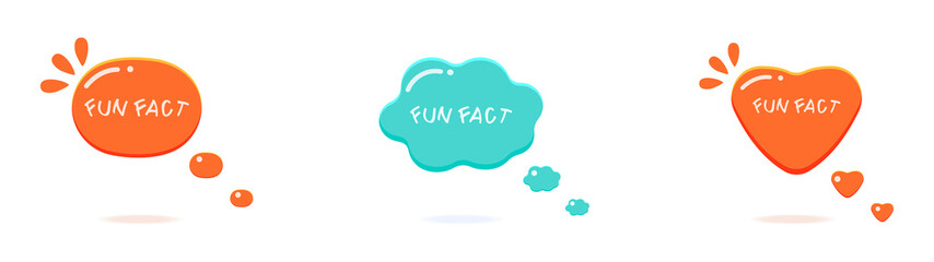 Funny fact in the form of bubble in cartoon style. Speech cloud in the shape of heart.