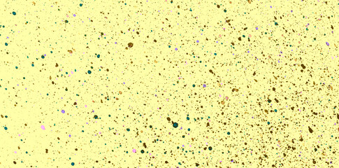 Handmade watercolor painting long banner artwork background vintage style with multicolored drip pouring technique on paper. Scanning file with 600 dpi.