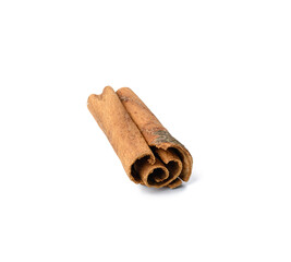 dry brown cinnamon stick isolated on white background, spice