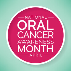 Oral, Head and neck cancer awareness month is observed every year in April. These cancers are diagnosed more often among people over age 50 than among younger people. Vector illustration