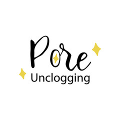 Pore unclogging sign for beauty product emblem