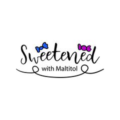 Sweetened with maltitol product badge element