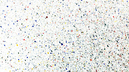 Real organic handmade multicolored splash drop watercolor painting abstract texture on white paper background. High resolution scanned file technique.