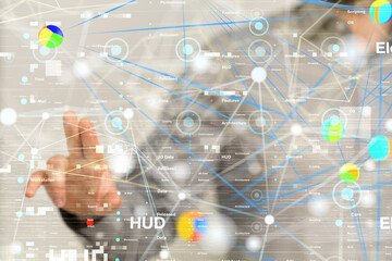 Big data visualization background.Abstract technology