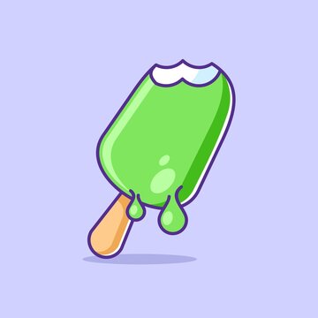 Cute Cartoon Green Popsicle